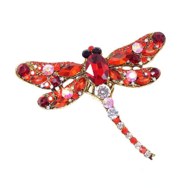 Crystal Vintage Dragonfly Large Insect Brooch Pin Fashion Dress Coat Accessories Oberlo