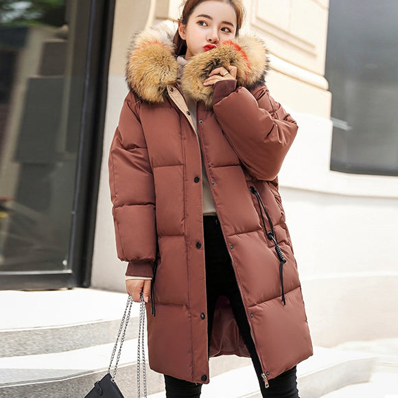 Winter Hooded Warm Down Coat Women Casual Long Down Jacket Cotton Parka Coat- $6 off! Oberlo
